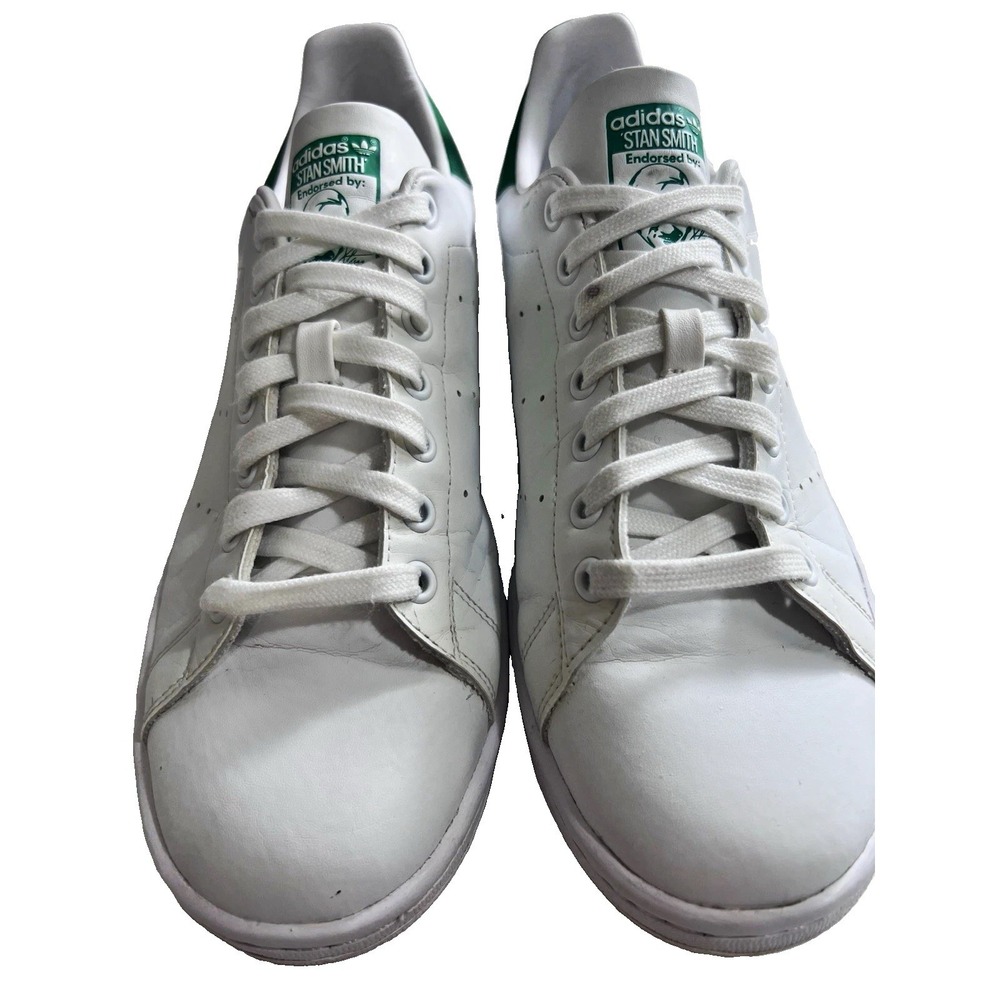adidas Stan Smith White/Green Leather Lace-Up Sneakers Men's US 9 FX5502